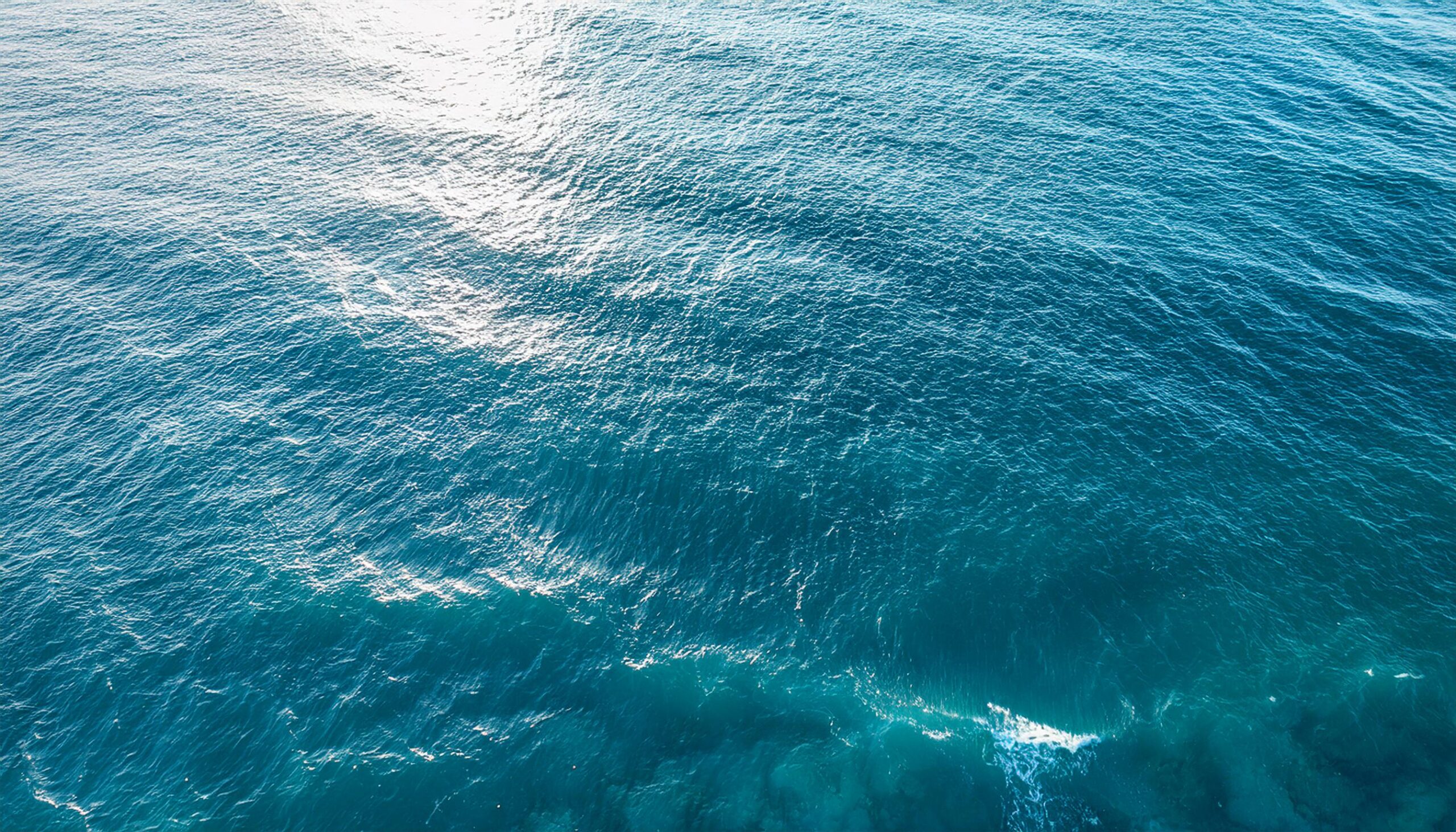Firefly light blue sea ocean ripple shot from above, camera top down 17115