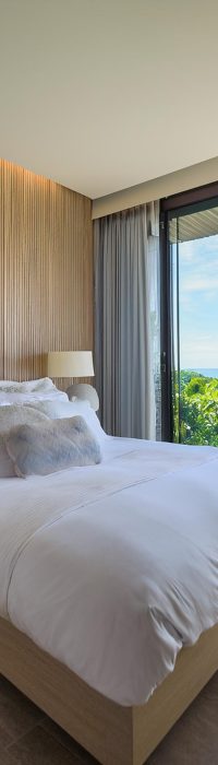 Firefly cozy bedroom with white bed and pillow inside room style tropical minimalist villa, window o